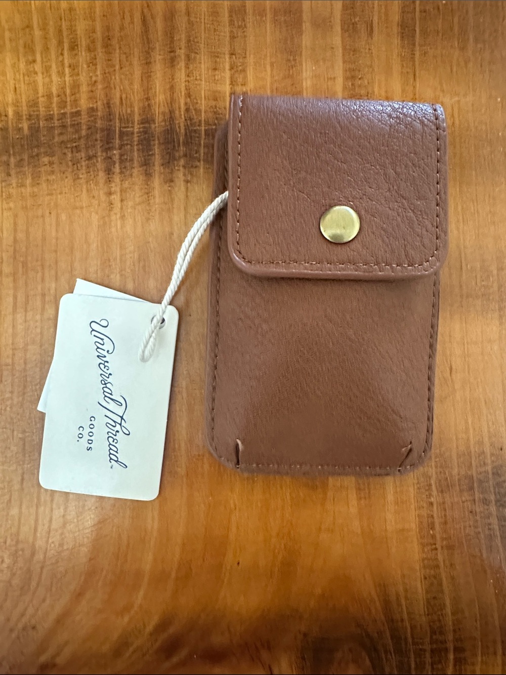Universal Thread Cognac Leather Adhesive Cardcase